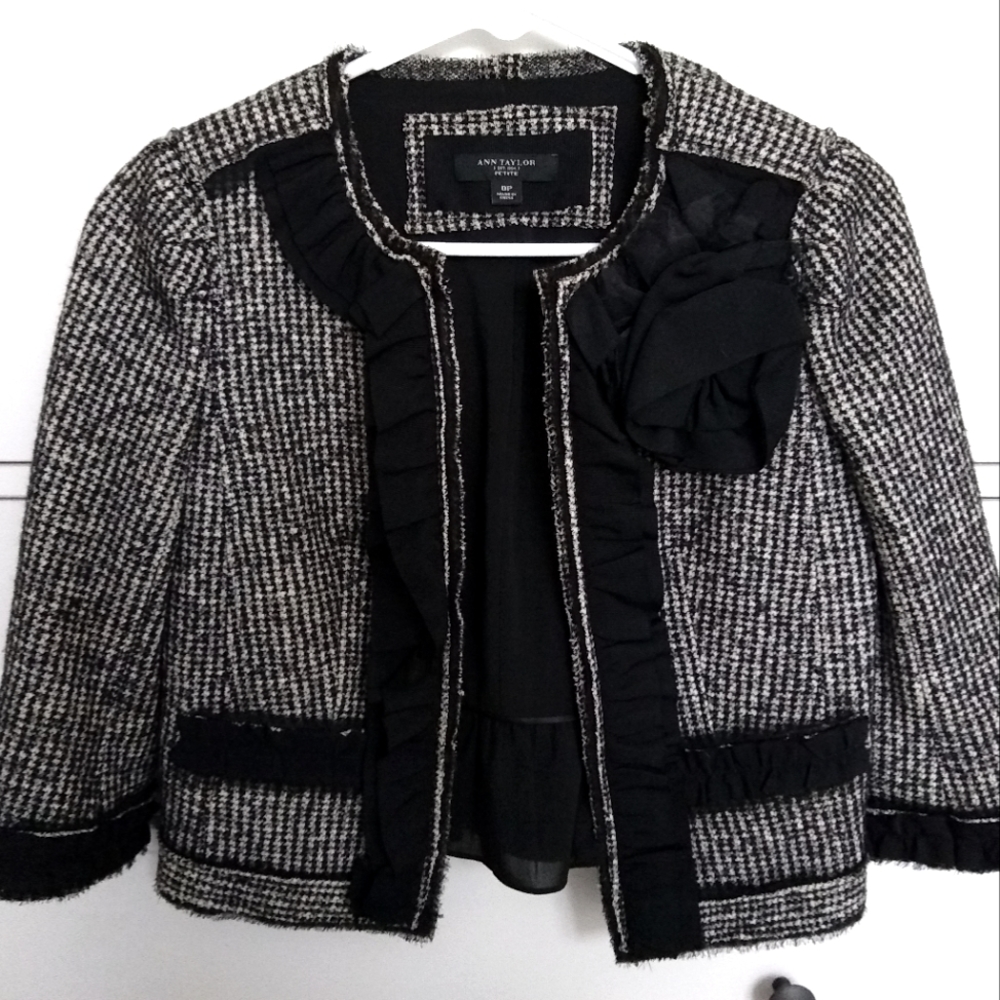 Ann Taylor Tweed Jacket, 0P